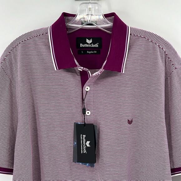 Buttercloth Men's Parallel Trace in Icy Cotton - Plum - Large - NWT - Picture 1 of 6